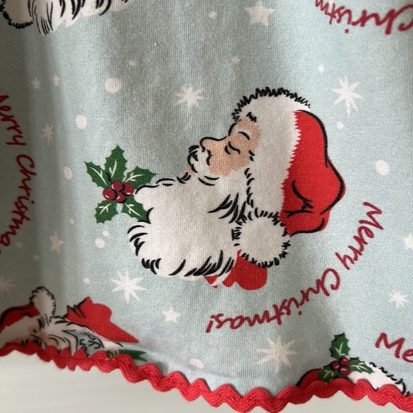 RARE! Retro Santa Dress w Candy Cane Bow, Ric Rac Trim by Olive Mae Clothing Co. - Picture 2 of 13